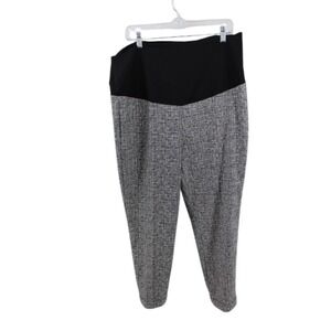 Tribal Maternity Pants 16 Black White Plaid‎ Ankle Stretch Career Work